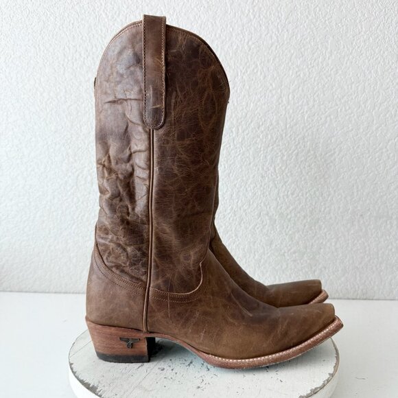 Lane EMMA JANE Womens Cowboy Boots 9 Burnt Caramel Western Cowgirl Mid Calf Tall - Picture 2 of 13